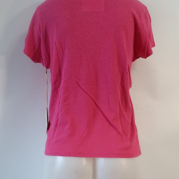 NWT Womens Mother Daisy and Confused Lil Sinful Wash Pink Cotton Linen T-Shirt L - Picture 7 of 9